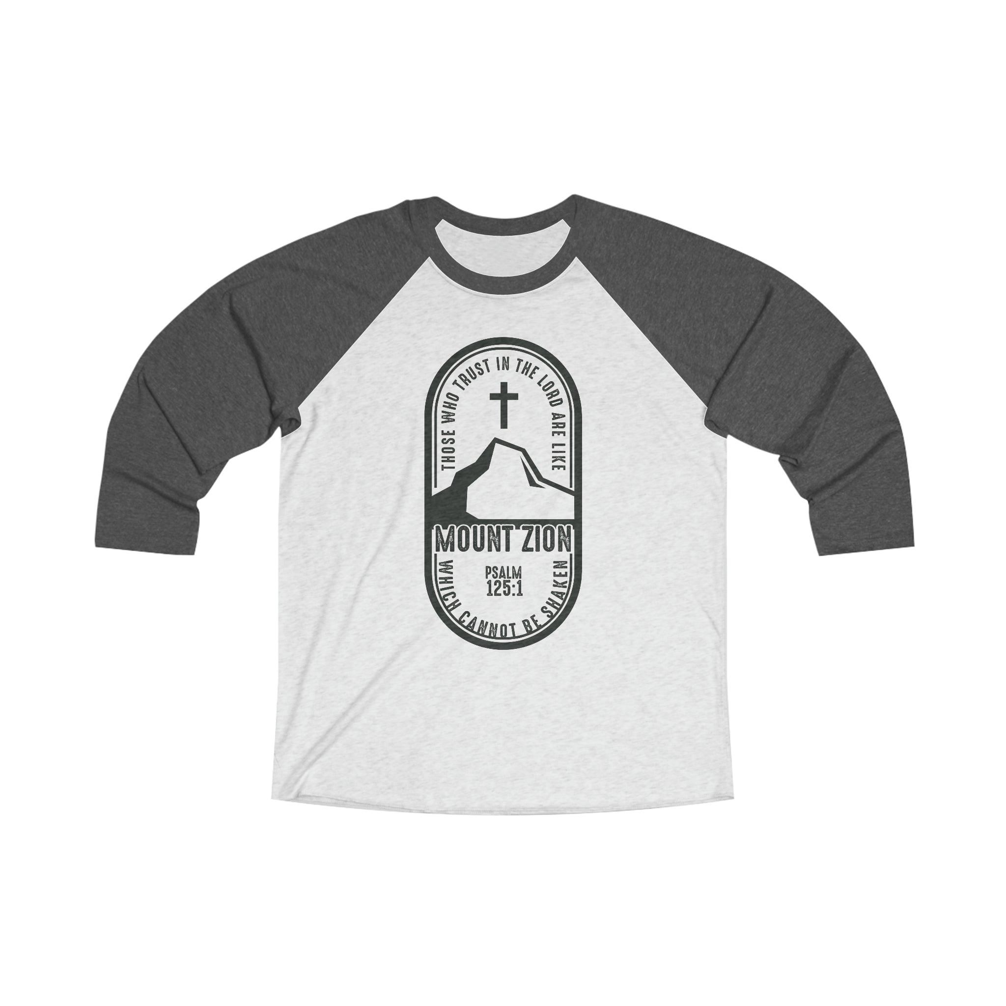 Mount Zion Oval Raglan Design Christian Shirt - Joe Camilo Designs