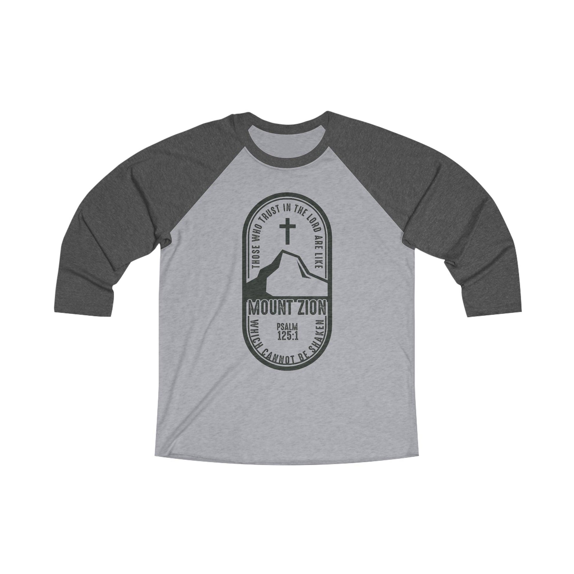 Mount Zion Oval Raglan Design Christian Shirt - Joe Camilo Designs