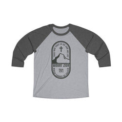 Image of Mount Zion Oval Raglan Design Christian Shirt - Joe Camilo Designs