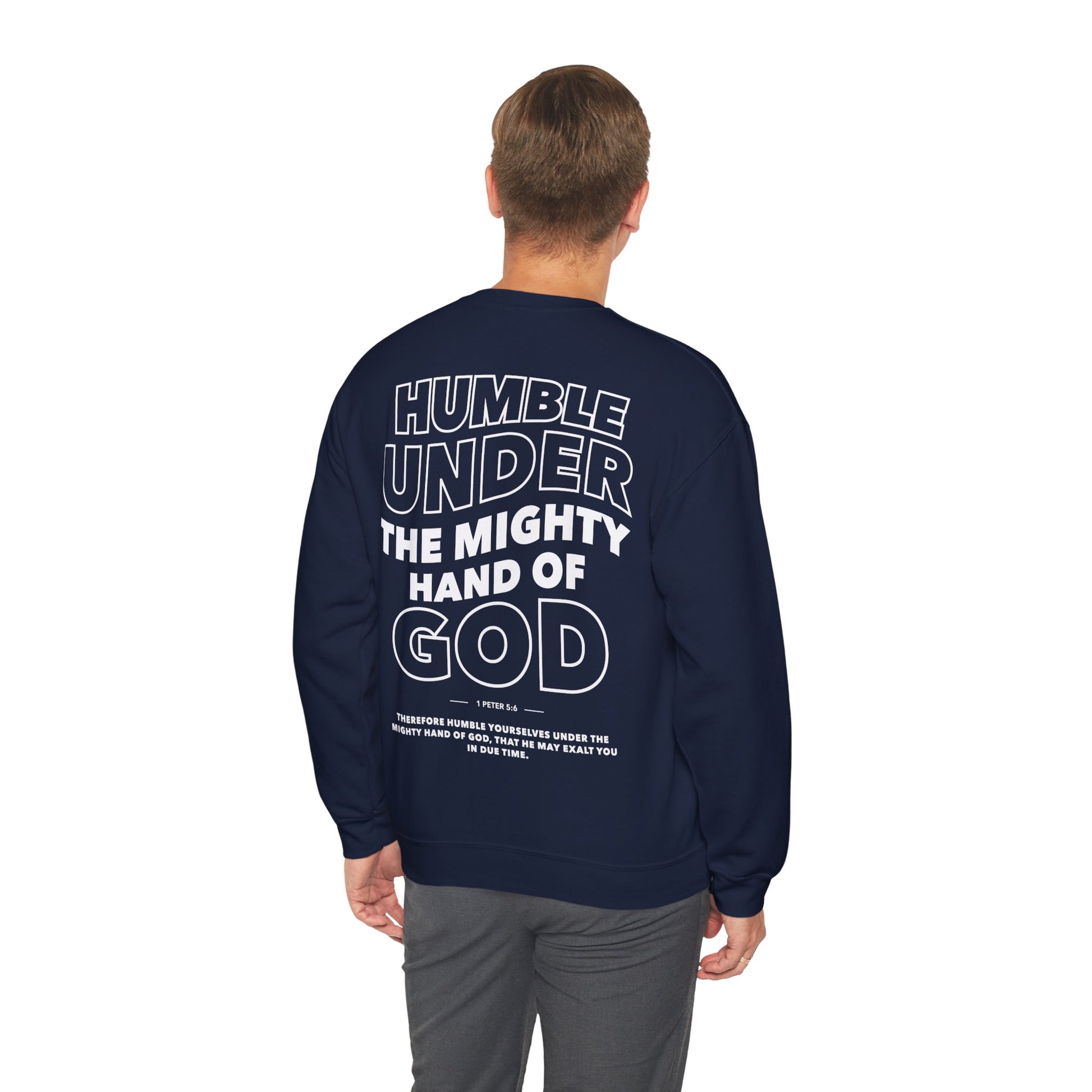 Humble Yourself Under the Mighty Hand of God Wavy Letters Christian Sweatshirt