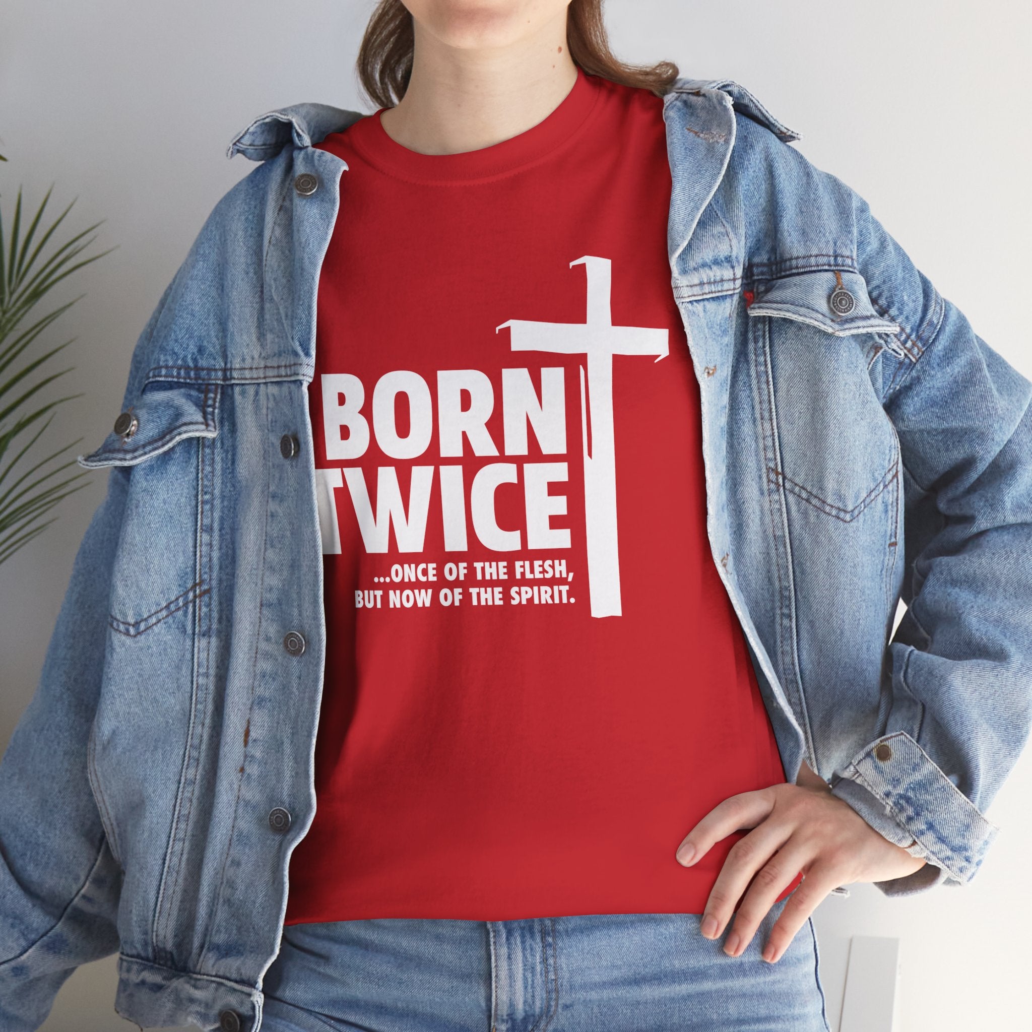 Born Twice Christian T-Shirt with Cross