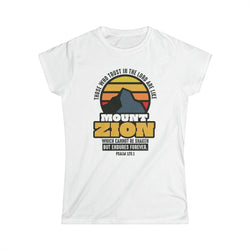 Image of Mount Zion Christian Women Shirt with Mountain and Sun Gradient - Joe Camilo Designs