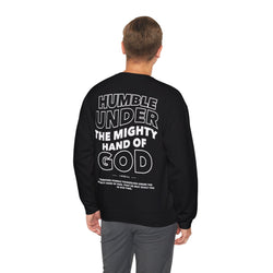 Image of Humble Yourself Under the Mighty Hand of God Wavy Letters Christian Sweatshirt