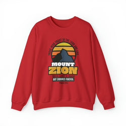 Image of Mount Zion Christian Sweatshirt with Mountain and Sun Gradient - Joe Camilo Designs