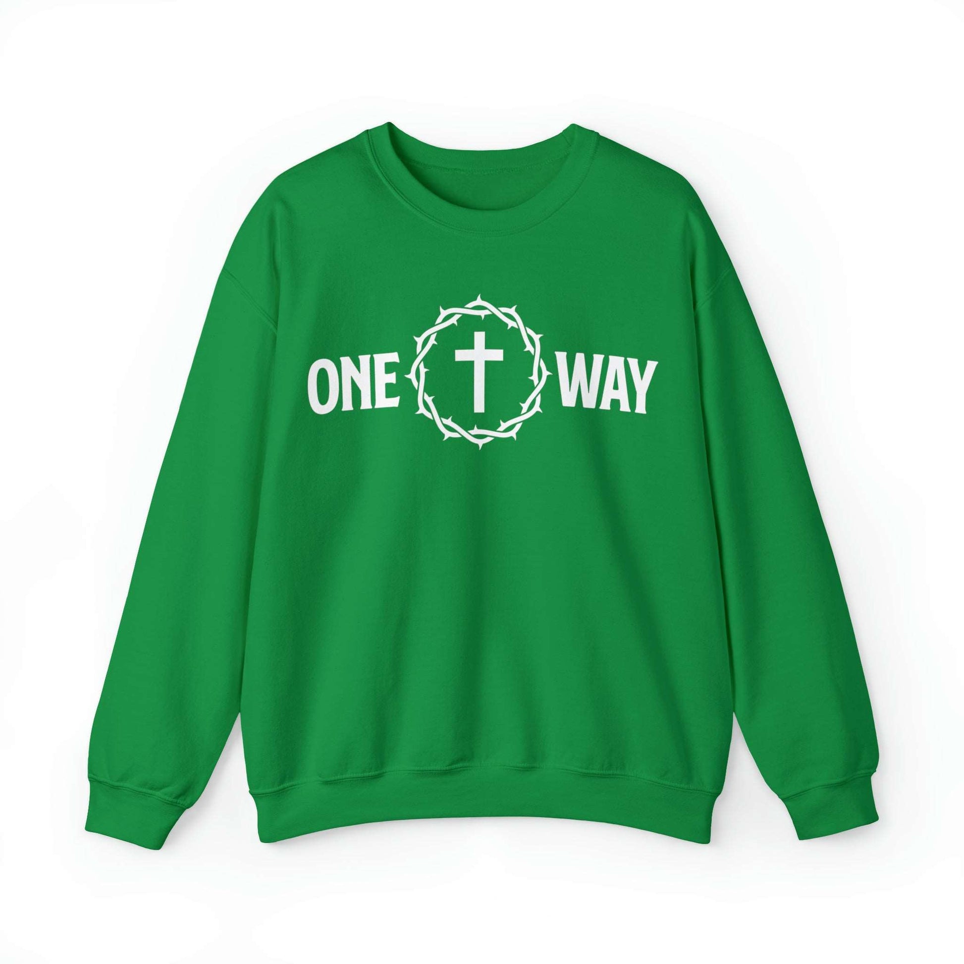 One Way Christian Sweatshirt with Crown and Cross - Joe Camilo Designs