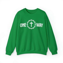 Image of One Way Christian Sweatshirt with Crown and Cross - Joe Camilo Designs