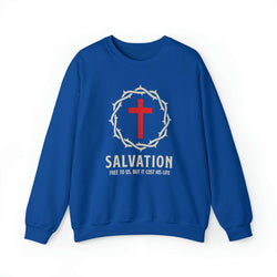 Image of Salvation Christian Sweatshirt with Crown and Cross - Joe Camilo Designs