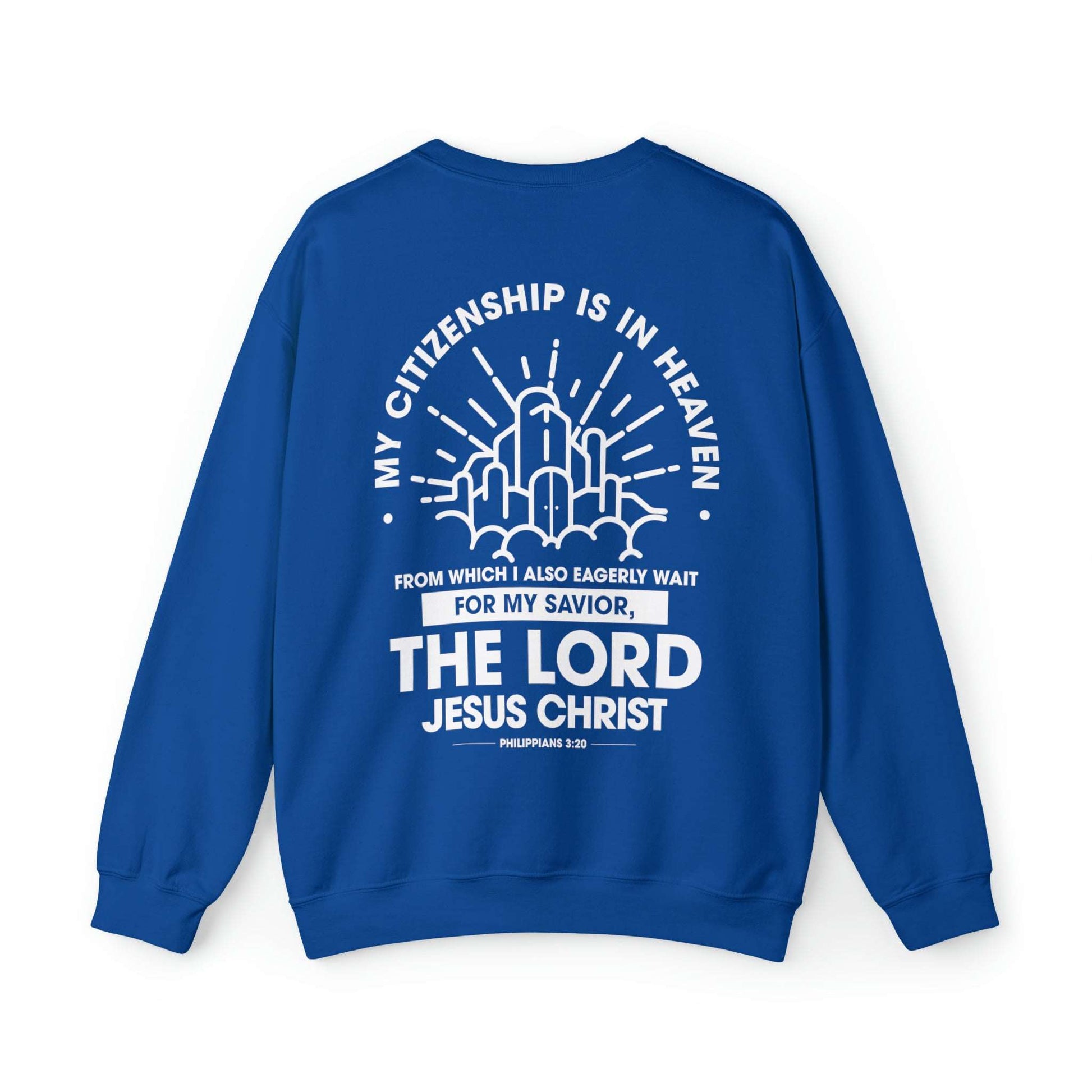 Citizen of Heaven Line Design with Bible Verse Reference Sweatshirt - Joe Camilo Designs