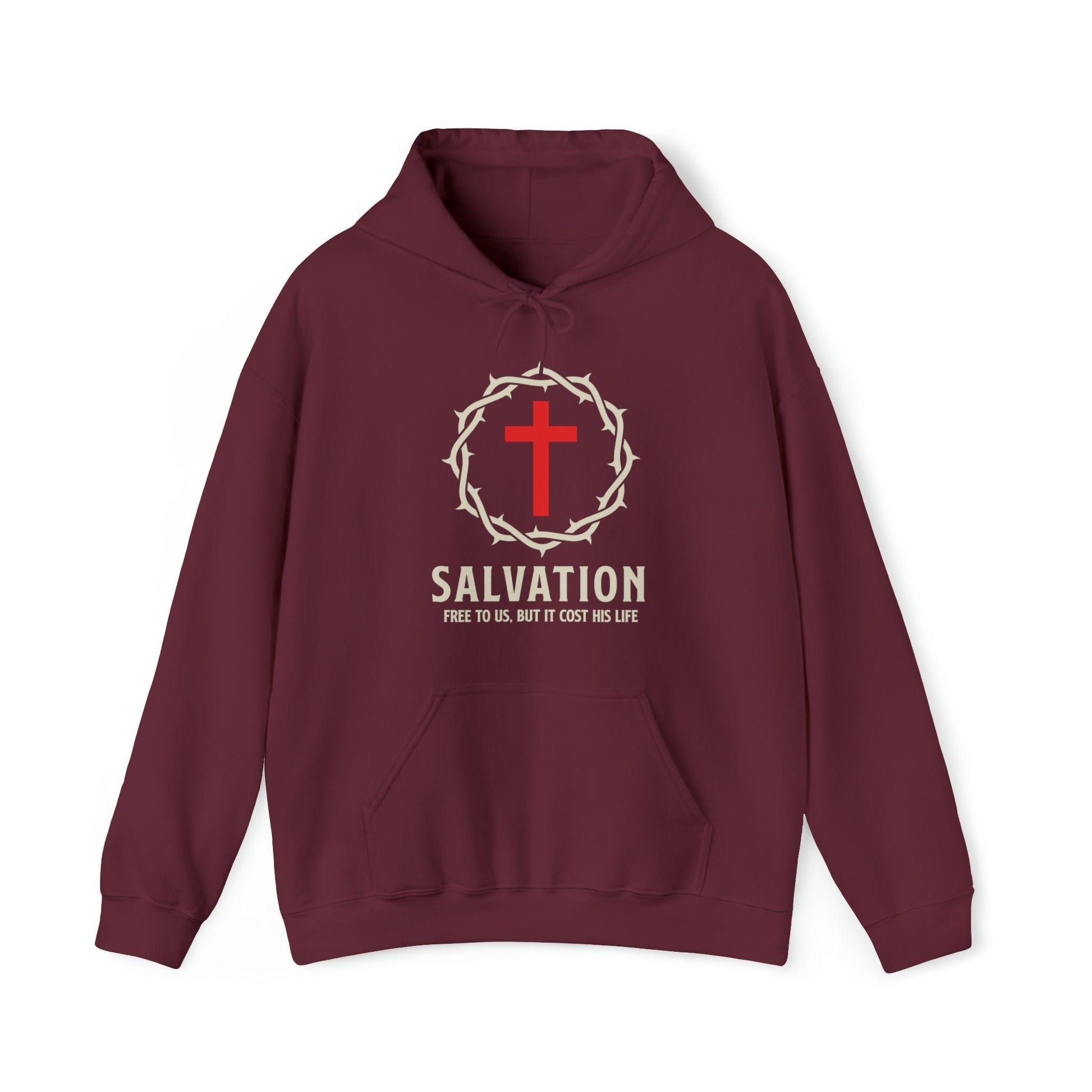 Salvation Christian Hoodie with Cross and Crown - Joe Camilo Designs