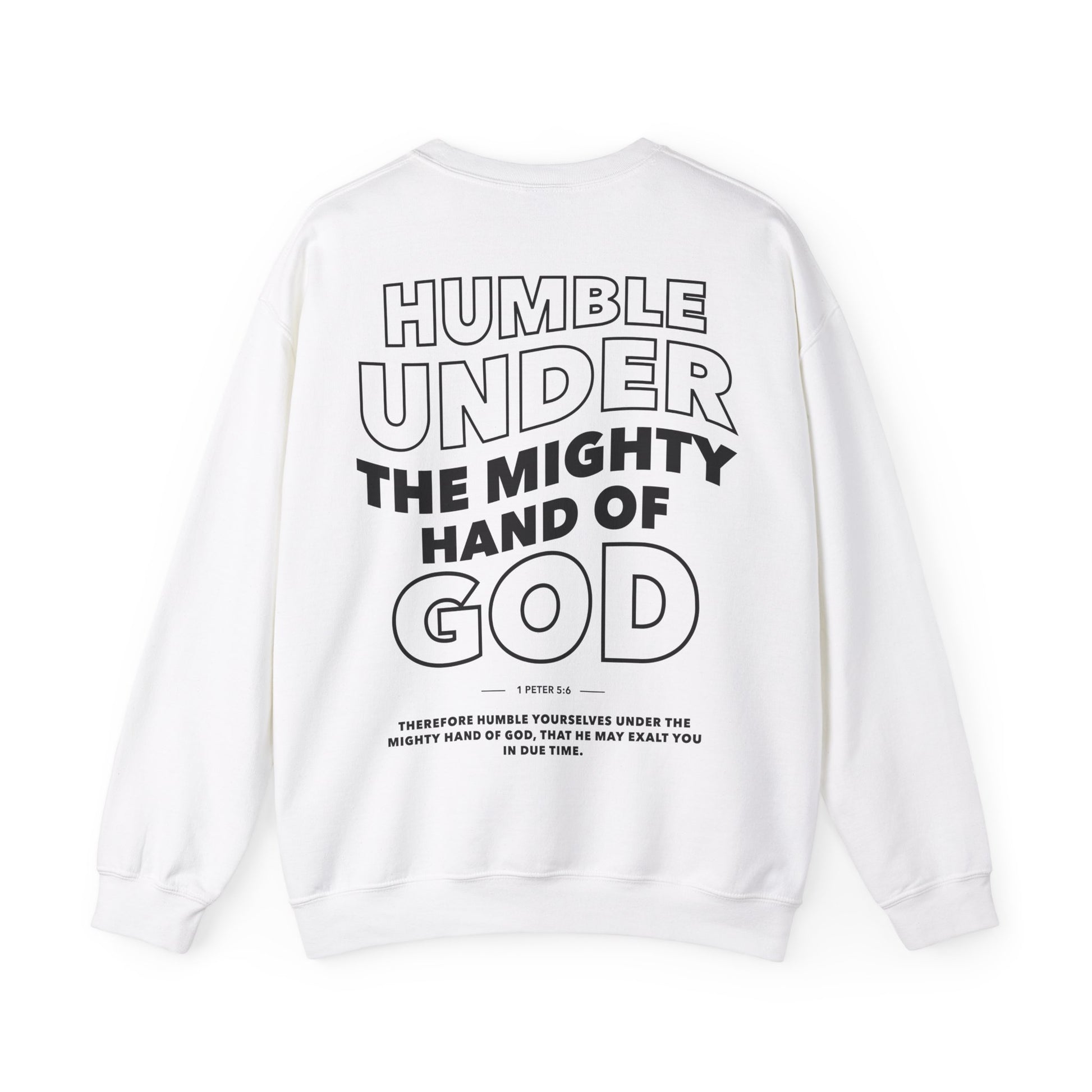 Humble Yourself Under the Mighty Hand of God Wavy Letters Christian Sweatshirt