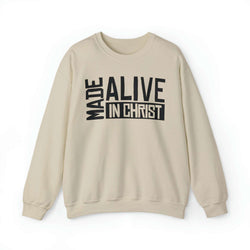 Image of Made Alive in Christ Christian Sweatshirt - Joe Camilo Designs