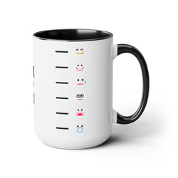 Image of Mom's Coffee Sane-O-Meter, Two-Tone Coffee Mugs, 15oz