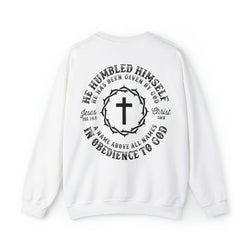 Image of He Humbled Himself Vintage Christian Sweatshirt with Fading Letters - Joe Camilo Designs