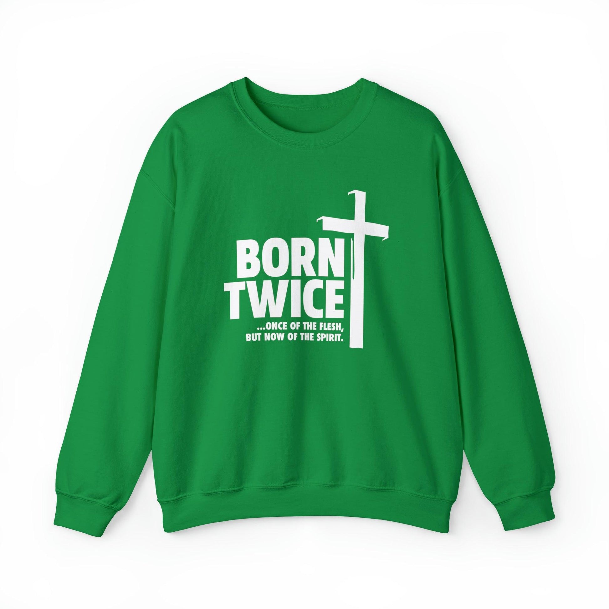 Born Twice Christian Sweatshirt with Cross - Joe Camilo Designs