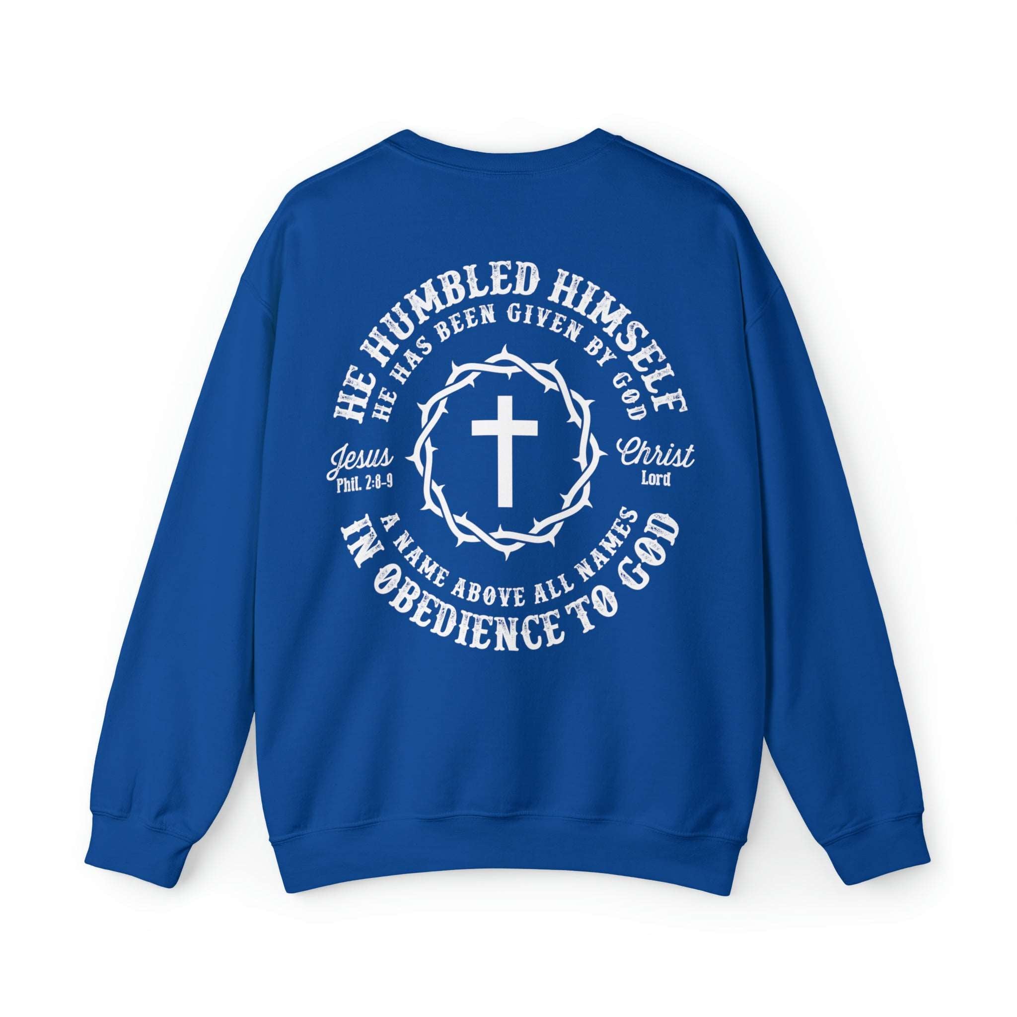 He Humbled Himself Vintage Christian Sweatshirt with Fading Letters - Joe Camilo Designs