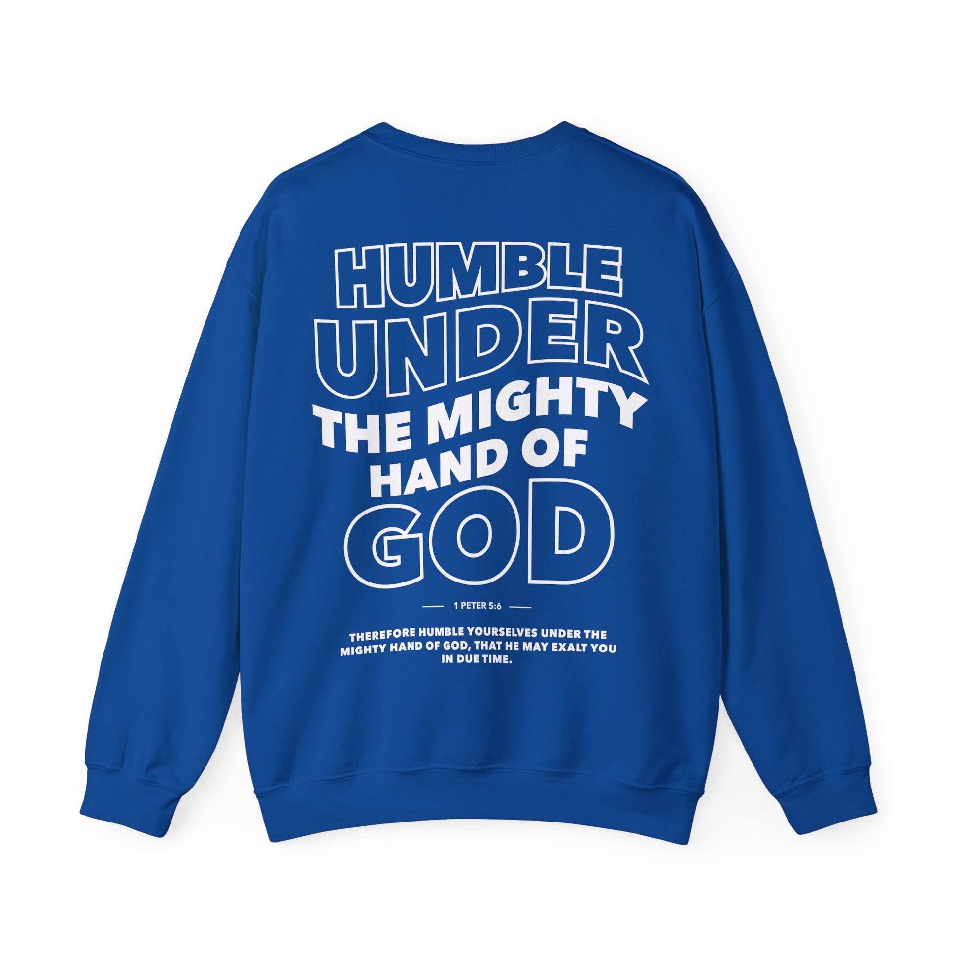 Humble Yourself Under the Mighty Hand of God Wavy Letters Christian Sweatshirt