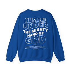 Image of Humble Yourself Under the Mighty Hand of God Wavy Letters Christian Sweatshirt