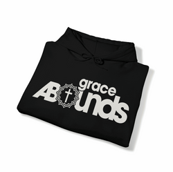 Image of Grace Abounds Christian Hoodie with Crown of Thorns and Cross - Joe Camilo Designs