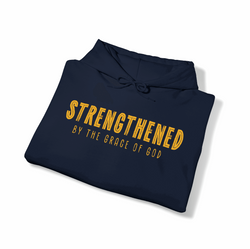 Image of Strengthened by the Grace of God Christian Hoodie - Joe Camilo Designs