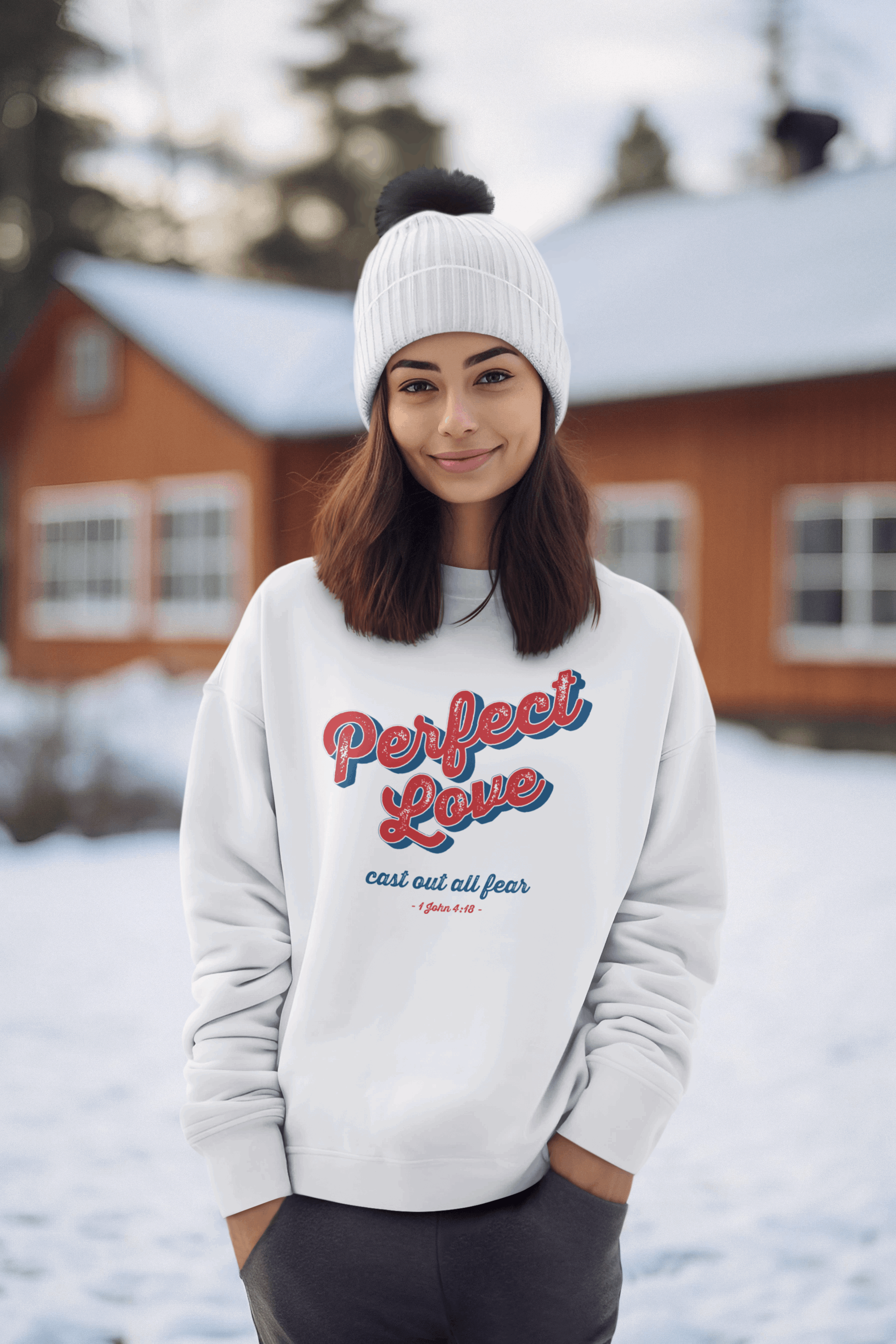 Perfect Love Christian Sweatshirt Vintage Style - Joe Camilo Designs