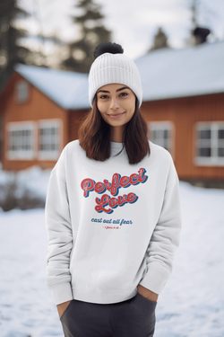 Image of Perfect Love Christian Sweatshirt Vintage Style - Joe Camilo Designs