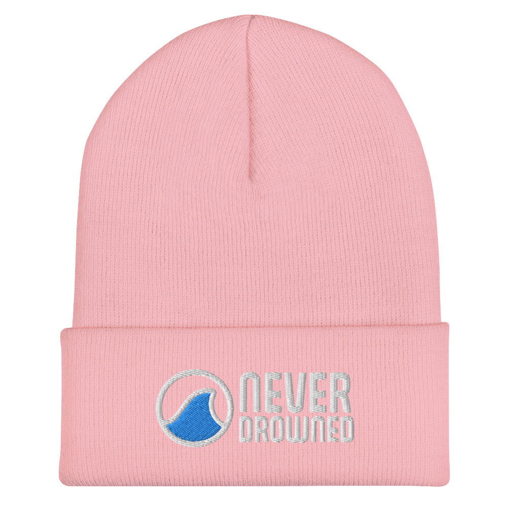 "Never Drowned" Embroidered Cuffed Beanie