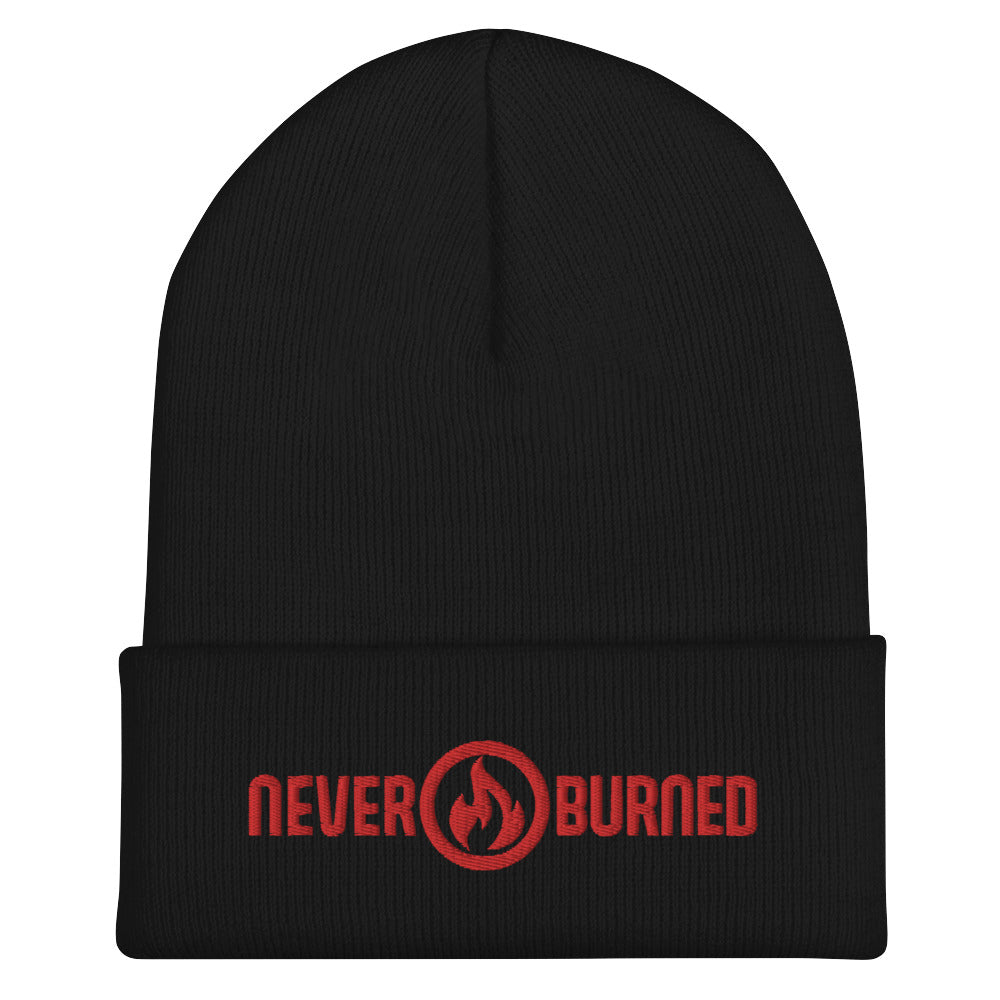 "Never Burned" Embroidered Cuffed Beanie