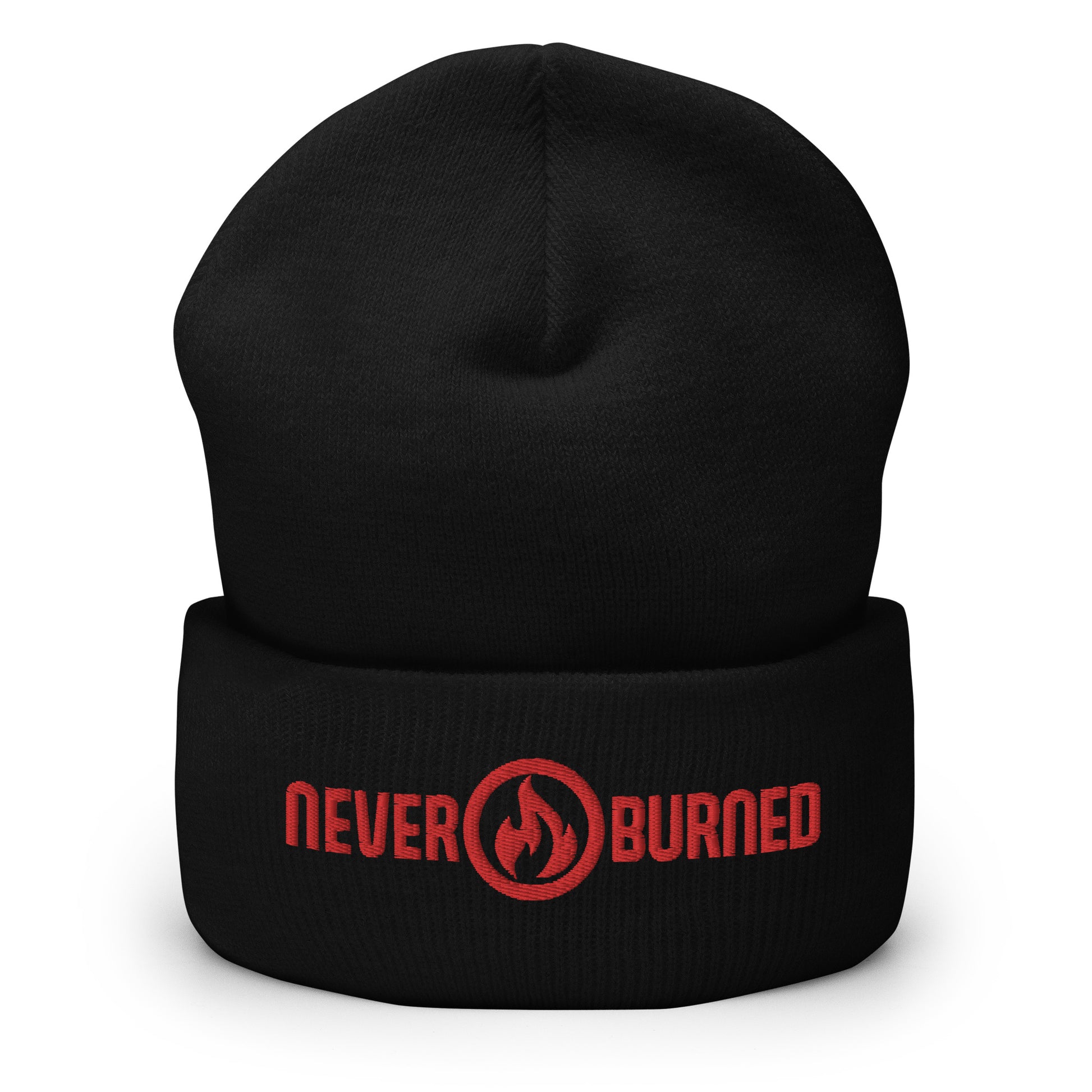 "Never Burned" Embroidered Cuffed Beanie