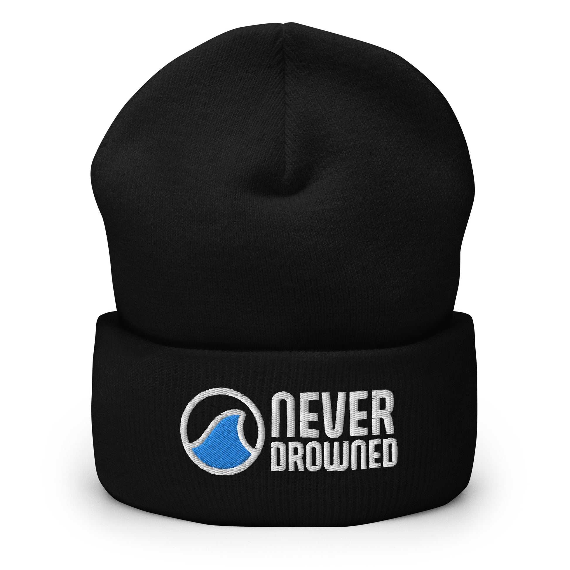 "Never Drowned" Embroidered Cuffed Beanie