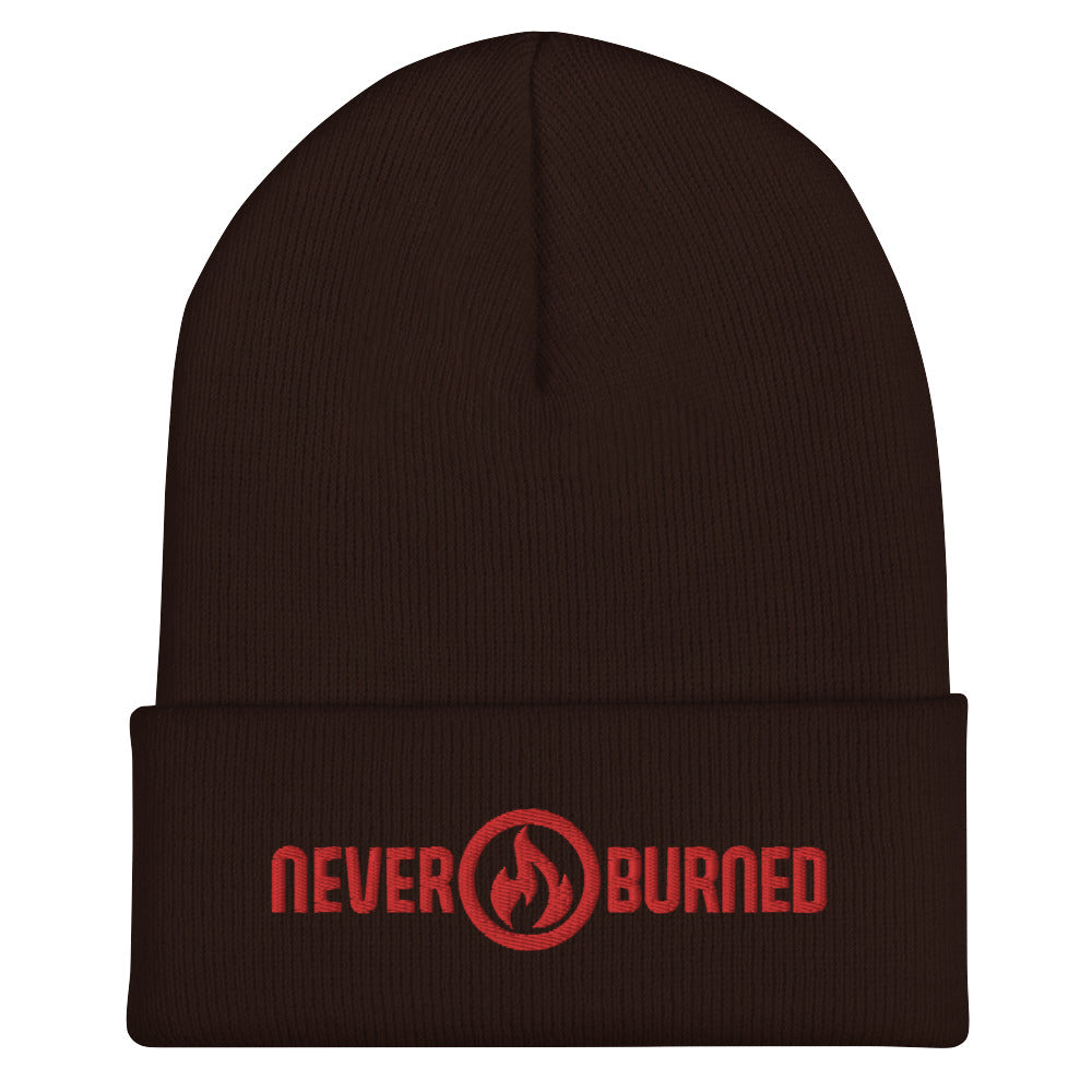 "Never Burned" Embroidered Cuffed Beanie