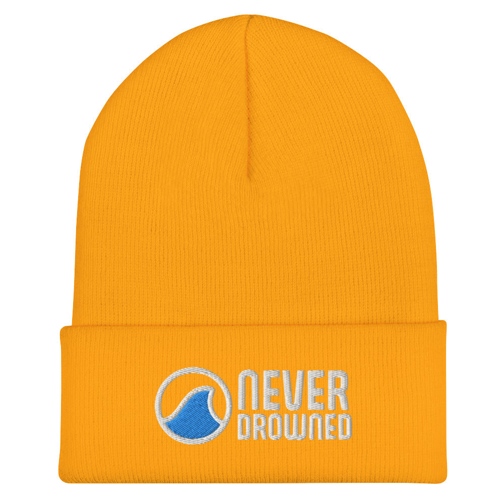 "Never Drowned" Embroidered Cuffed Beanie