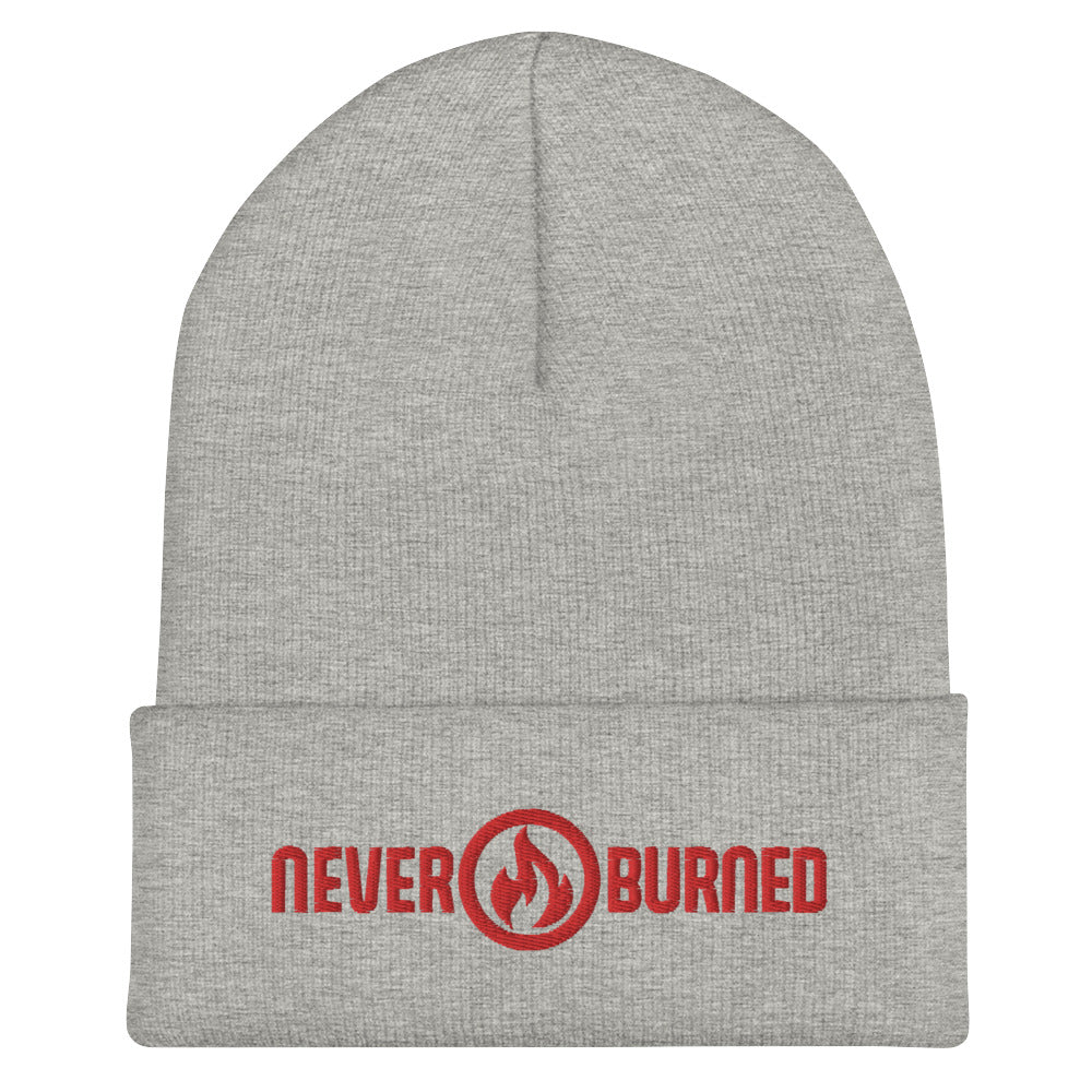 "Never Burned" Embroidered Cuffed Beanie