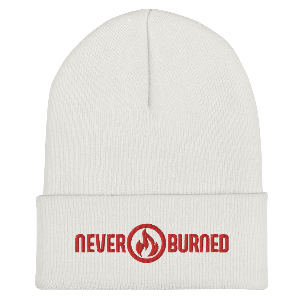 "Never Burned" Embroidered Cuffed Beanie