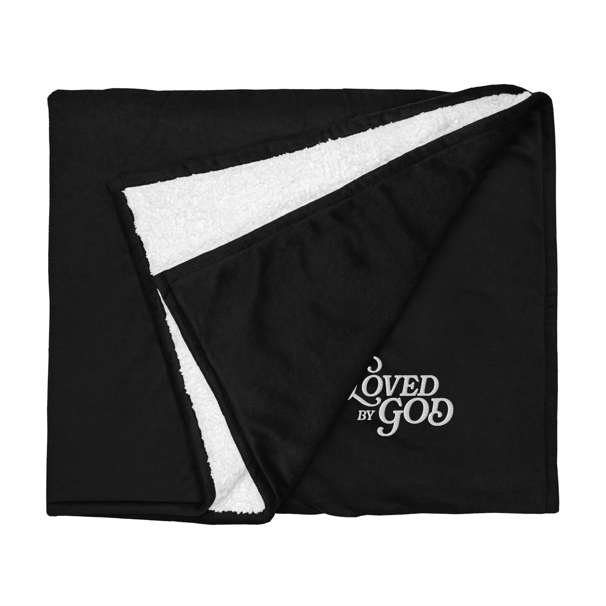 "Loved by God" Premium Embroidered Sherpa Blanket