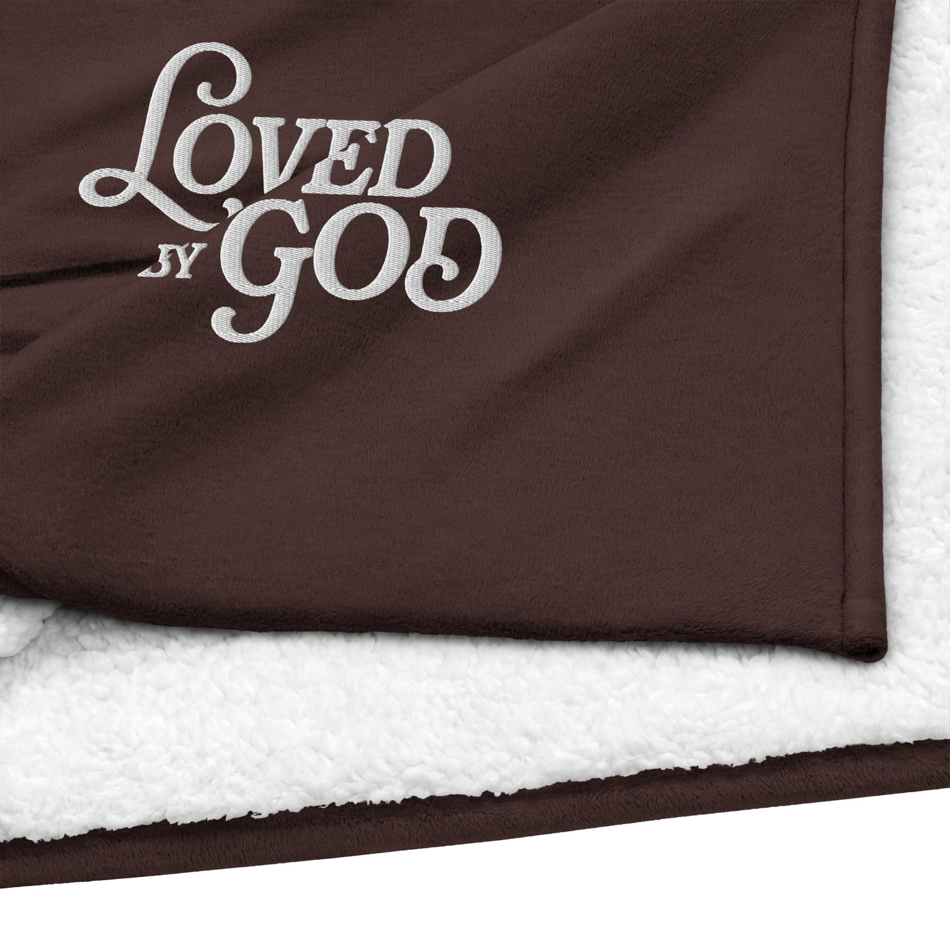 "Loved by God" Premium Embroidered Sherpa Blanket