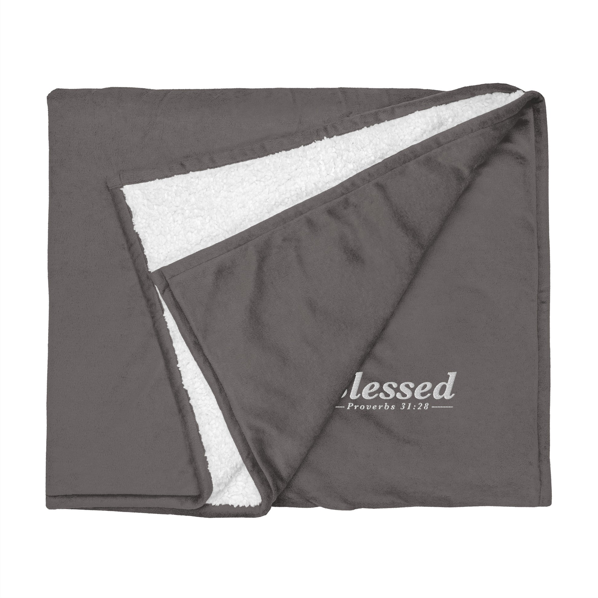 "Blessed" Premium Embroidered Sherpa Blanket