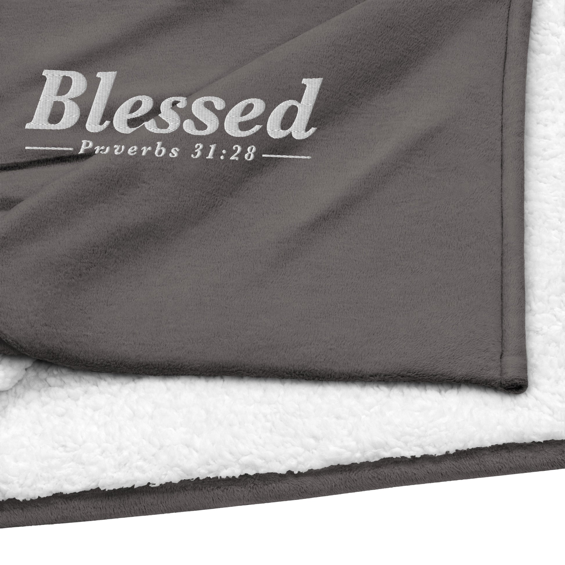 "Blessed" Premium Embroidered Sherpa Blanket