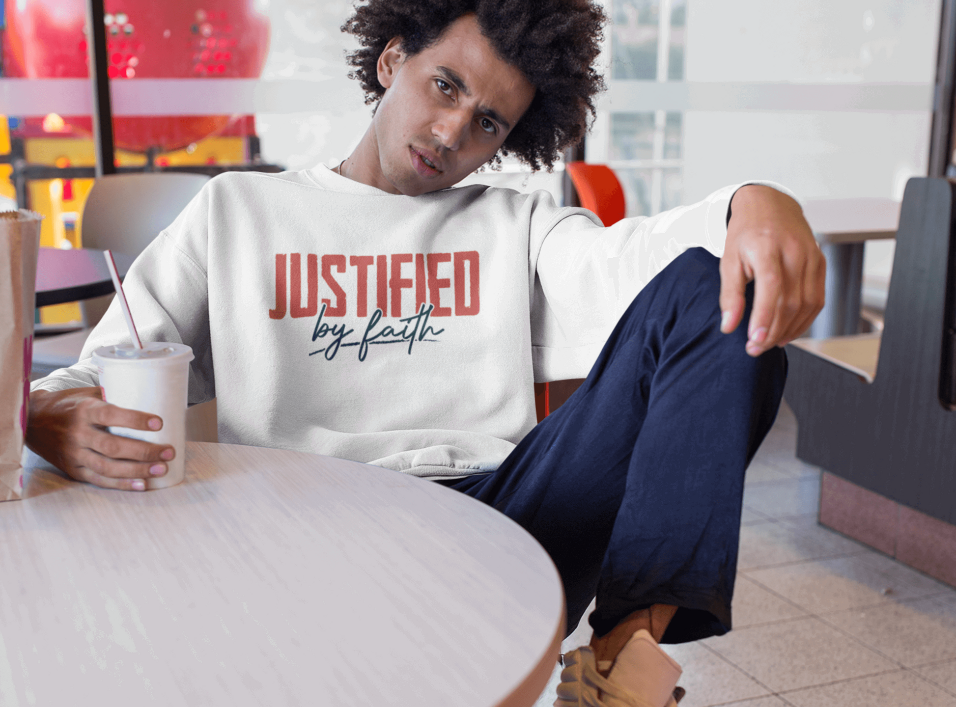 Justified by Faith Christian Sweatshirt - Joe Camilo Designs