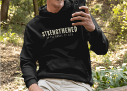 Image of Strengthened by the Grace of God Christian Hoodie - Joe Camilo Designs