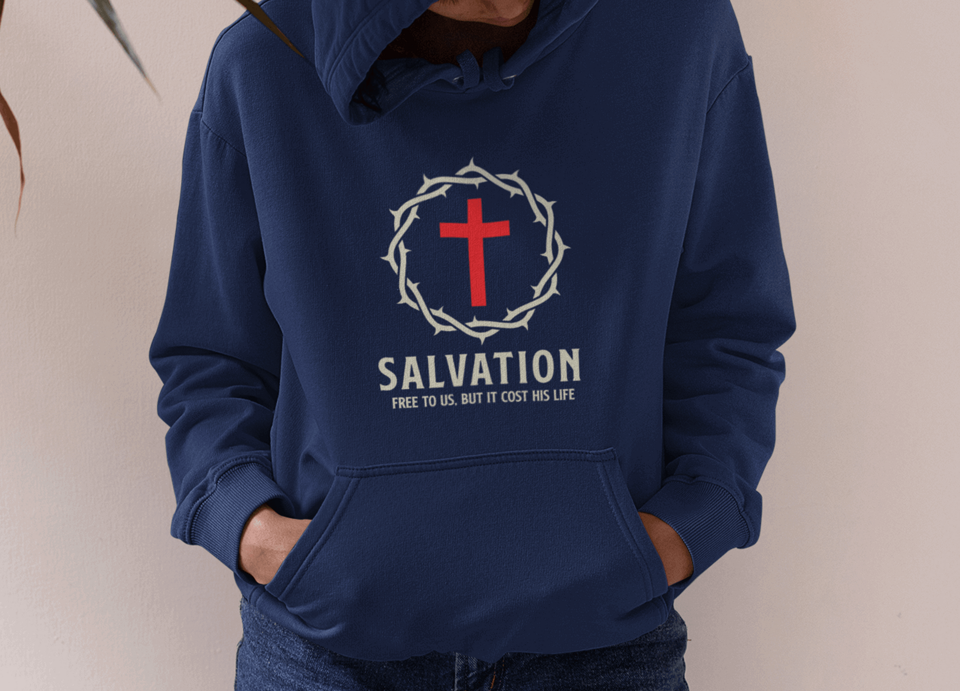 Salvation Christian Hoodie with Cross and Crown - Joe Camilo Designs