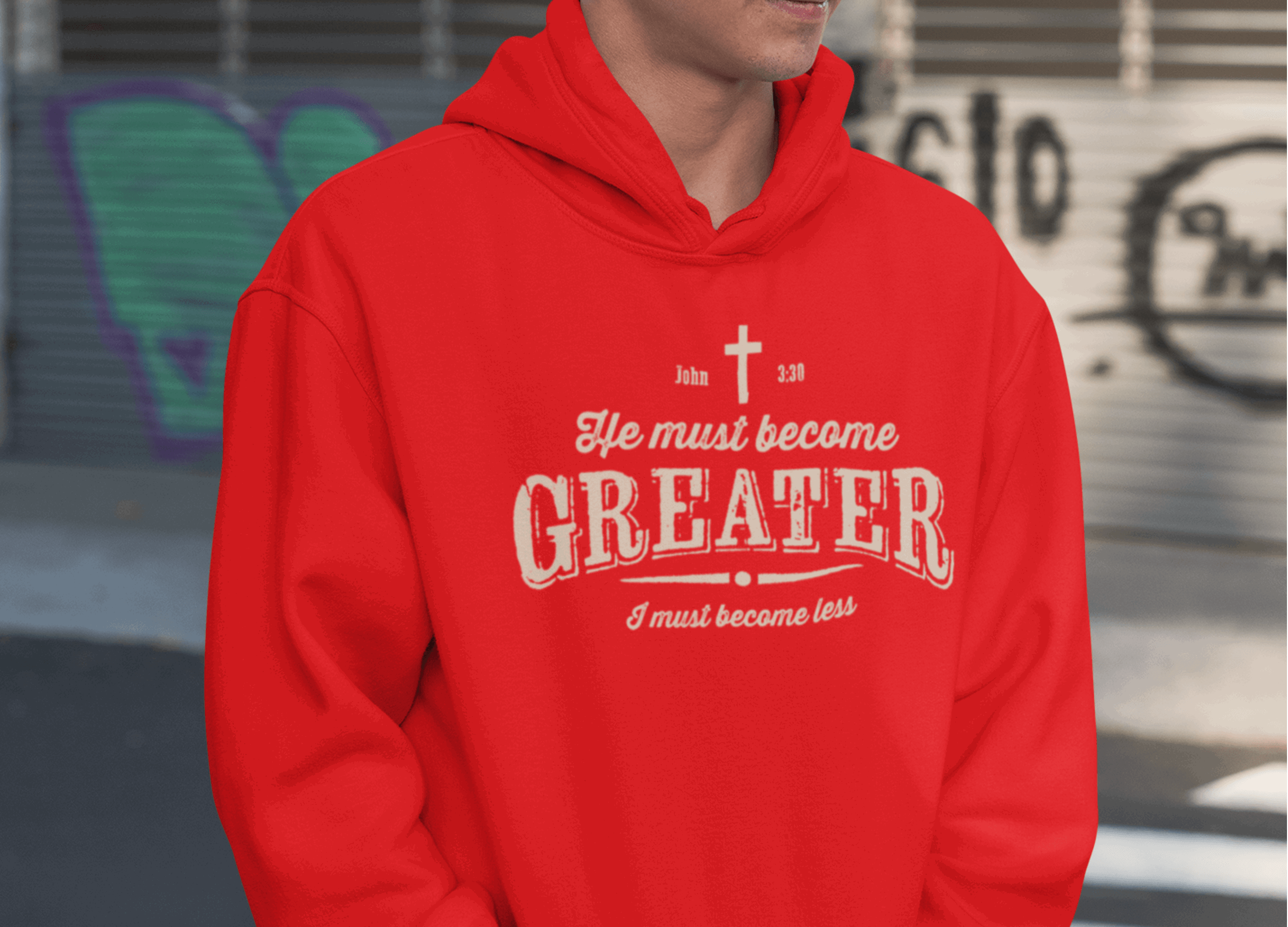 He Must Become Greater Vintage Christian Hoodie - Joe Camilo Designs