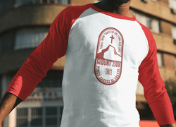 Image of Mount Zion Oval Raglan Design Christian Shirt - Joe Camilo Designs