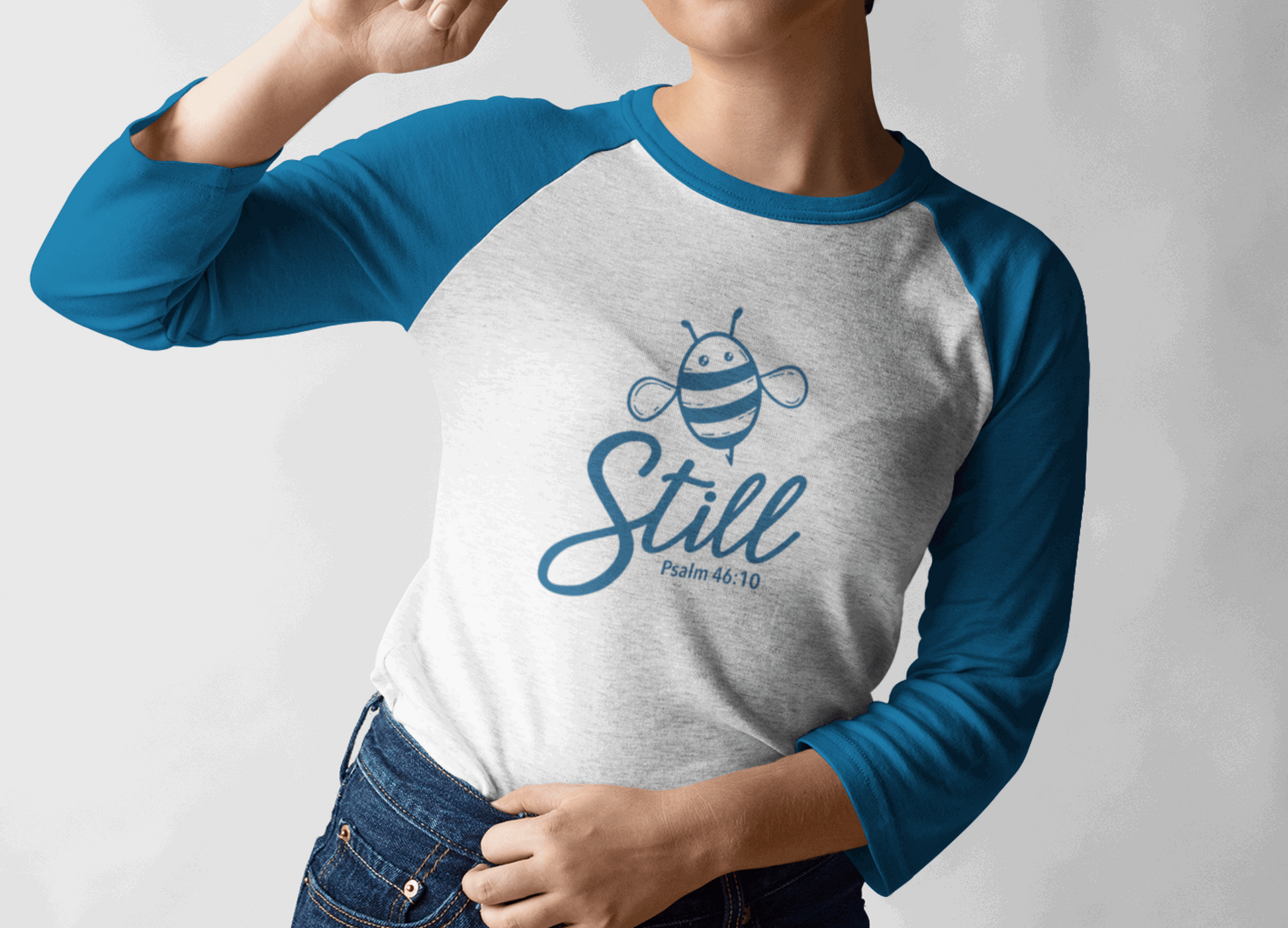 Bee Still Christian Raglan Shirt - Joe Camilo Designs