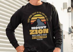 Image of Mount Zion Christian Shirt, Psalm 125:1, Mountain - Joe Camilo Designs