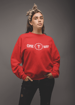 Image of One Way Christian Sweatshirt with Crown and Cross - Joe Camilo Designs