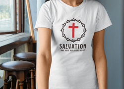 Image of Salvation Women Christian T-Shirt - Joe Camilo Designs