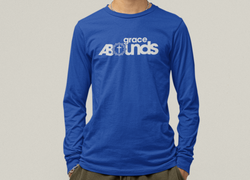 Image of Grace Abounds Christian Long Sleeve Shirt with Crown of Thorns and Cross - Joe Camilo Designs