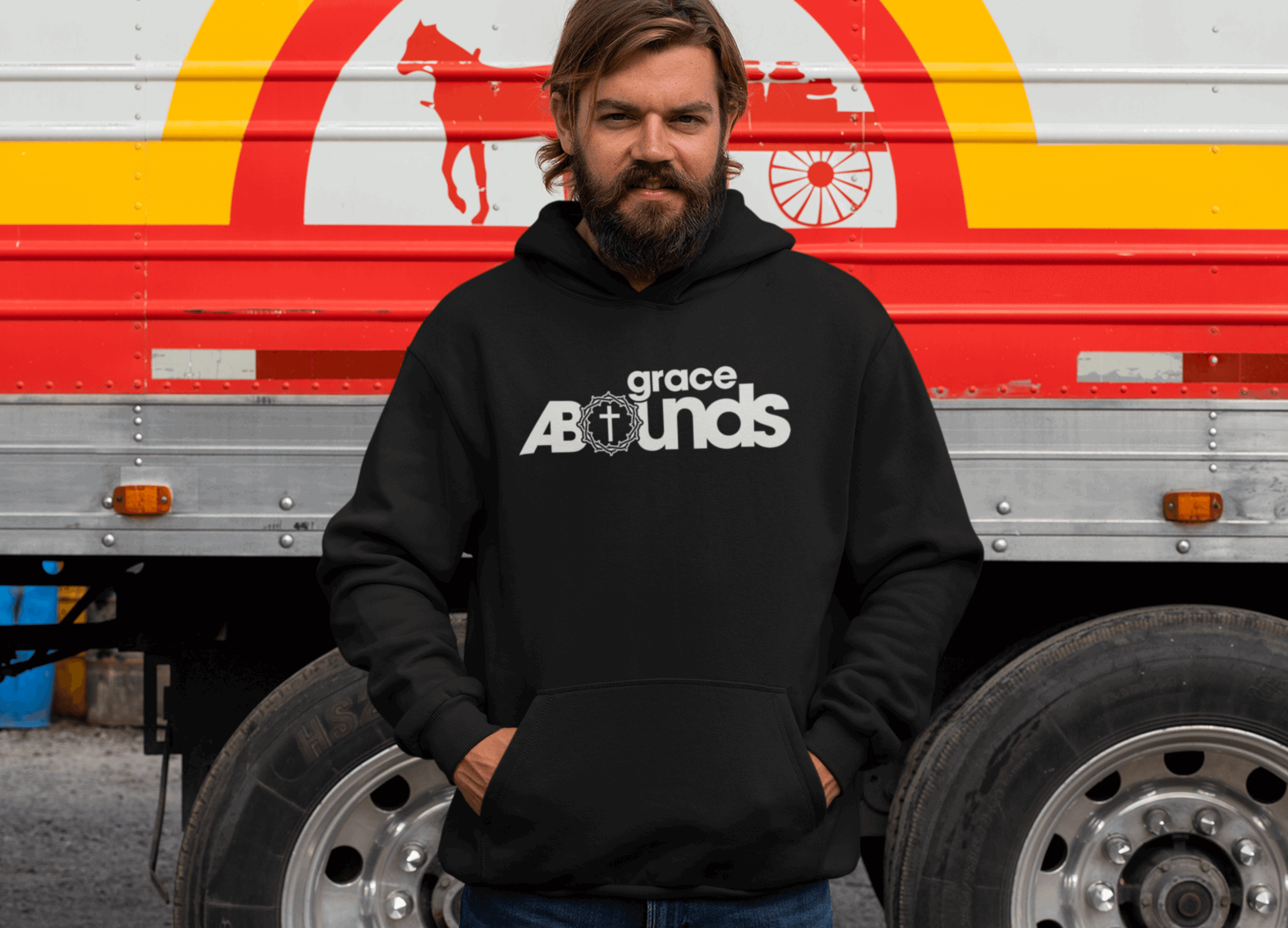 Grace Abounds Christian Hoodie with Crown of Thorns and Cross - Joe Camilo Designs