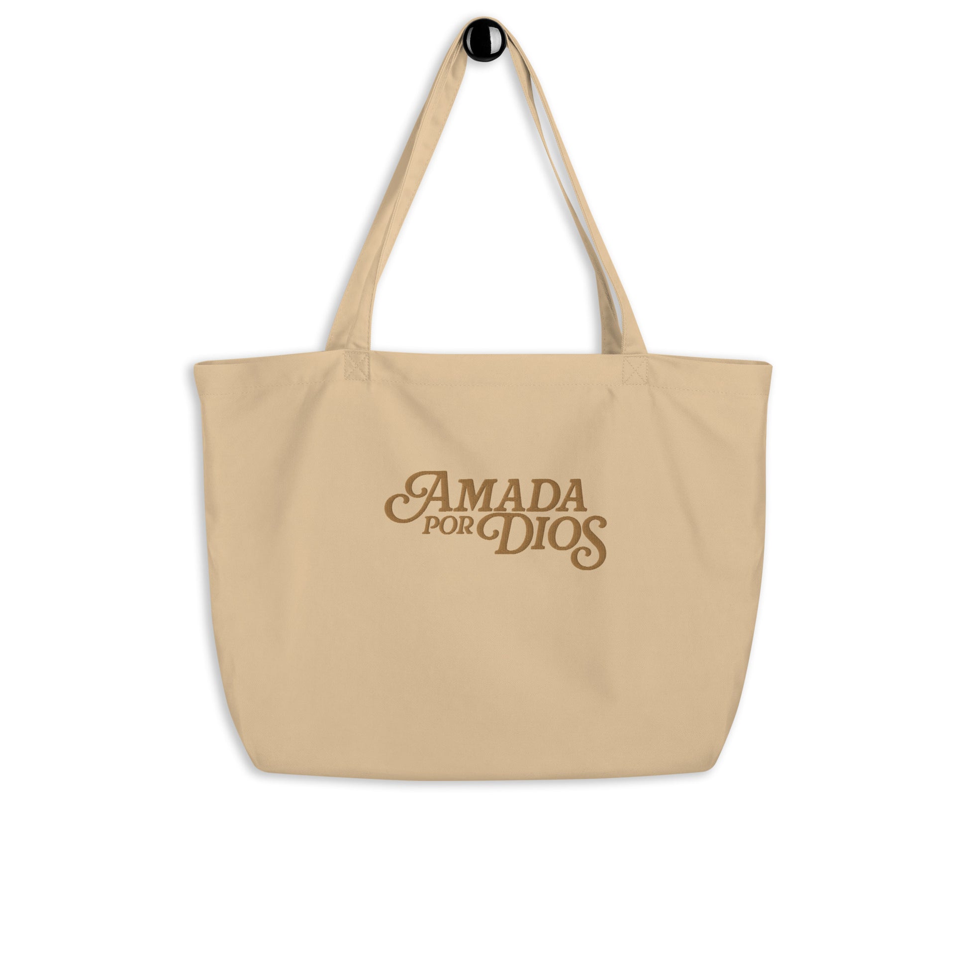 "Amada por Dios" Bordada - Large Organic Tote Bag