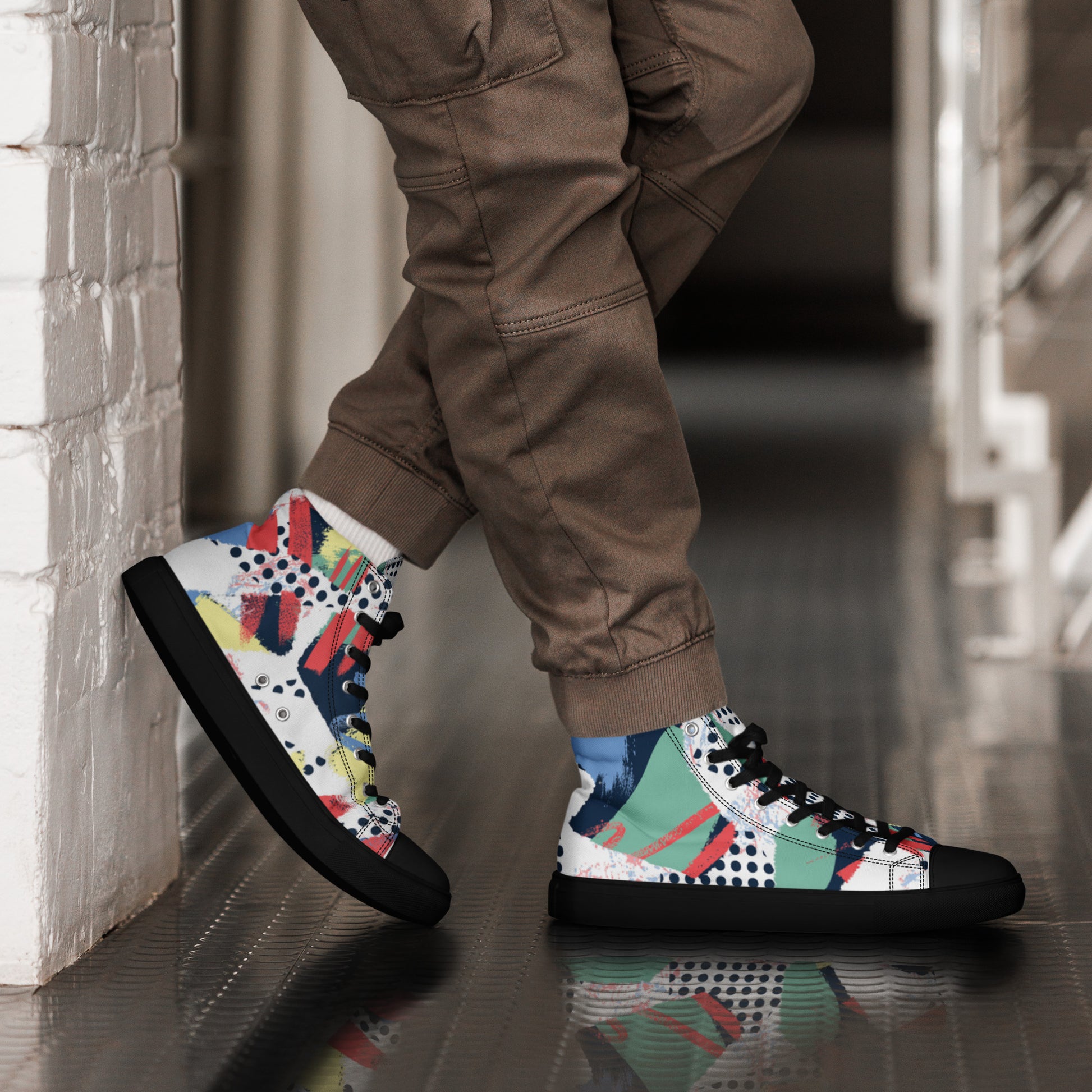 "The Maze" Men’s High top Canvas